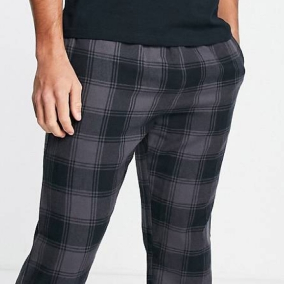 Pajama Lounge Set Black Plaid LARGE - Picture 5 of 8